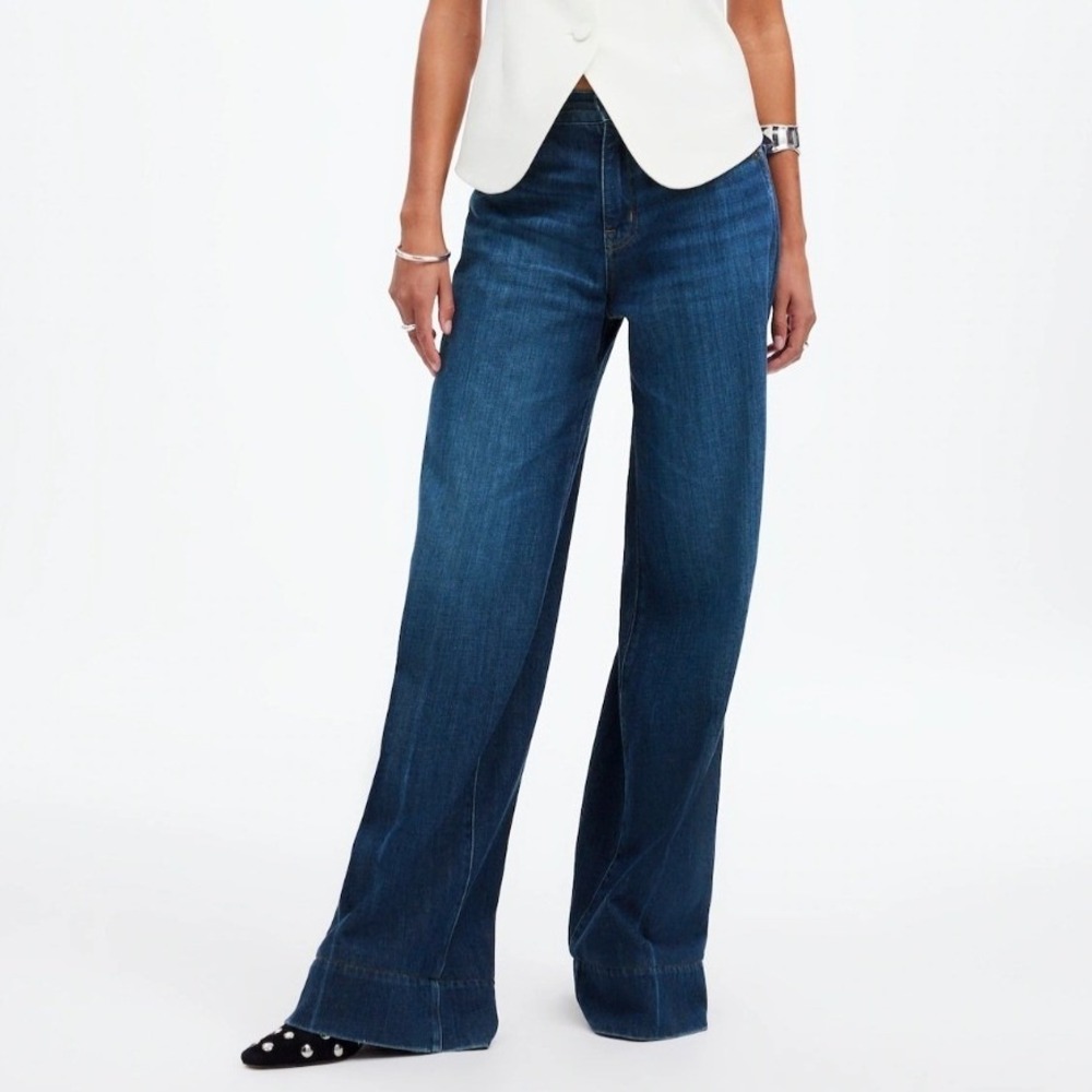 Madewell Superwide Wide Leg Jeans Softdrape Denim Medium Ellsworth Wash 26